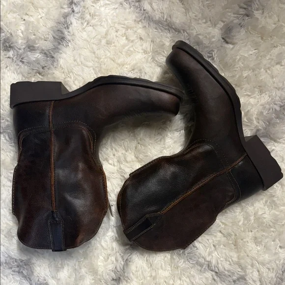 Ariat Dark Brown Leather Cowboy Boots - Picture 2 of 9